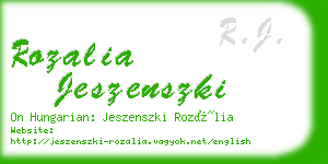 rozalia jeszenszki business card
